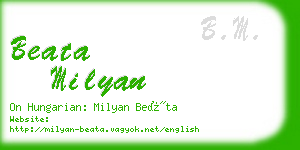 beata milyan business card